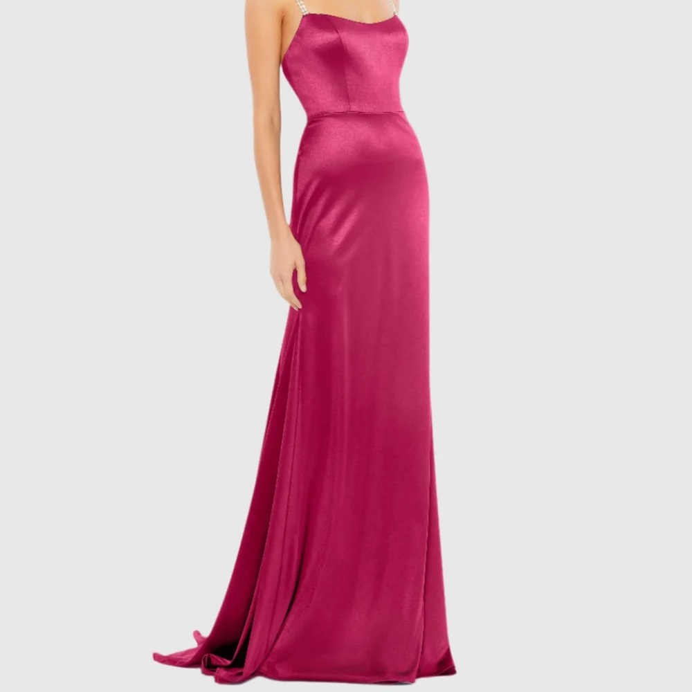 Mac Duggal Pink Strapless Gown for Weddings